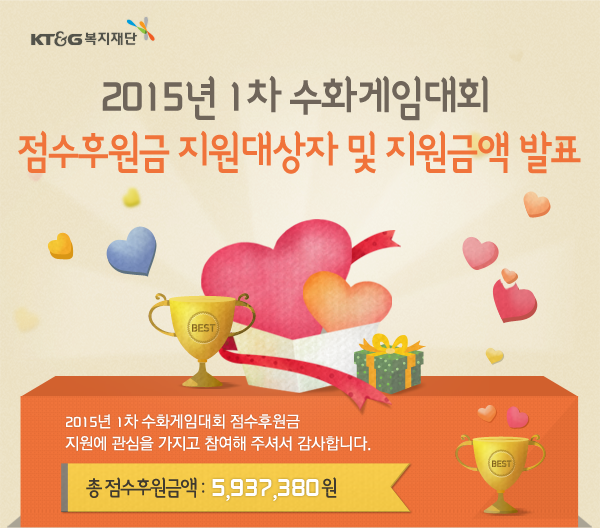 29차 수화게임대회 점수후원금 지원대상자 및 지원금액 발표