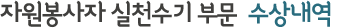 자원봉사자 실천수기 부문 수상내역